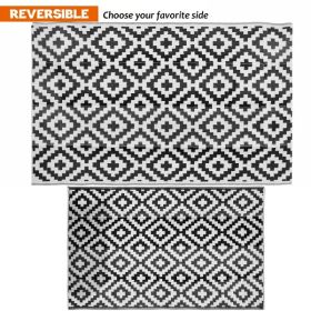 6 X 9ft Camping Carpet, Black And White, Not Shipped On Weekends (Option: Black White)