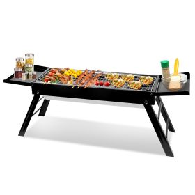 1Pc Foldable Charcoal BBQ Grill Stainless Steel Grill Net Easy Setup Portable Tabletop Barbecue Grill For Camping Picnic Outdoor Party Yard Fedex Ship (Option: Upgrade)