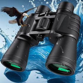 20x50 High Powered Binoculars For Adults, Waterproof Compact Binoculars With Low Light Vision For Bird Watching Hunting Football Games (Color: Black)
